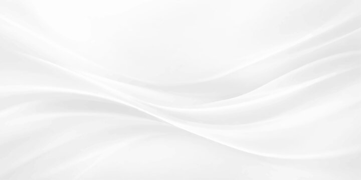 Elegant white silk fabric background with smooth flowing waves and a soft satin texture creating a light decorative curve design for an artful textile backdrop