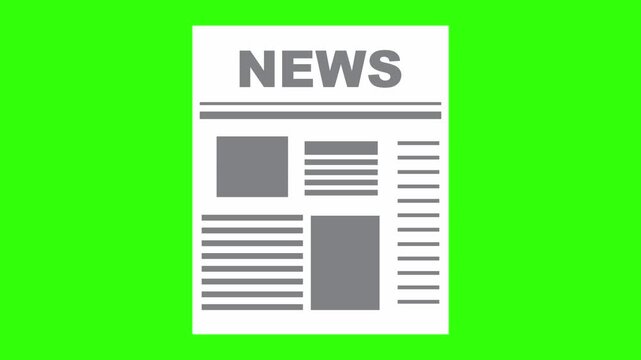 Newspaper animation on green screen