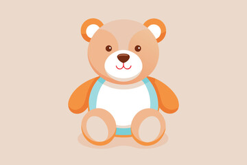 Obraz premium kids toy teddy bear vector on white background