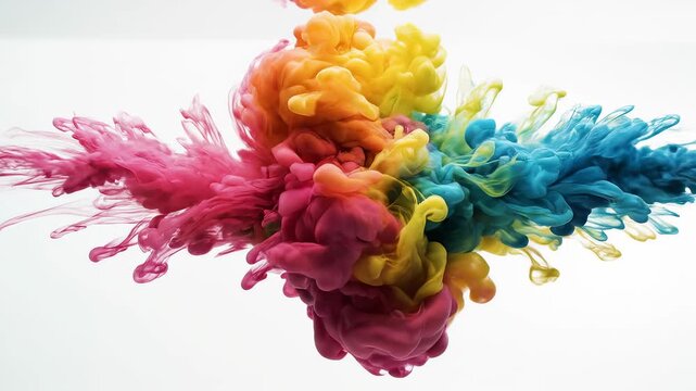 Colorful ink clouds in liquid