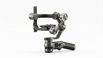 Naklejka premium Professional camera stabilization gimbal for smooth video footage and dynamic camera movements