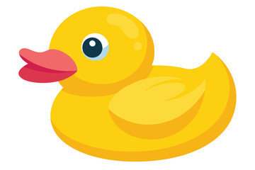 Fototapeta premium kids toy rubber ducky vector on white background