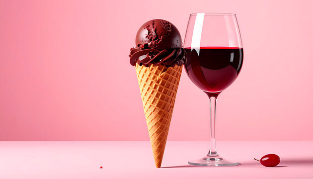Helado artesanal de uvas negras elaborado a partir de variedades utilizadas en la producci&oacute;n de vino tinto