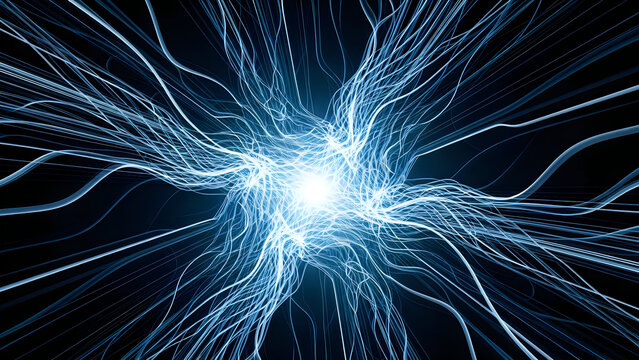 Cosmic explosion of radiant energy streams in the void of space