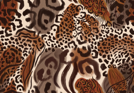 Leopard and zebra pattern design. For textile and print.
