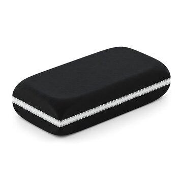 Black eyeglasses case with white trim