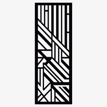 Modern Geometric Linear CNC Laser Cut Design for Decorative Panel
