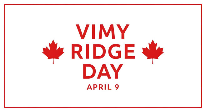 Vimy Ridge Day April 9th with Canadian Maple Leaves image