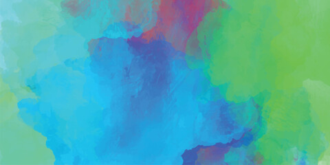 Fototapeta premium Bright Blue and Green Abstract Watercolor Texture Background for Summer Concept.