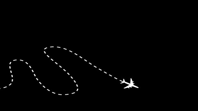 travel flying route destination. tourism and travel concept. Travel on airplane map. air plane flight route with start point. line trace animation. air line animation. 4k