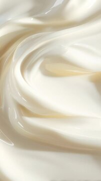 Closeup shots of a creamy texture being meticulously mixed with a spoon, perfect visuals for cooking demonstrations