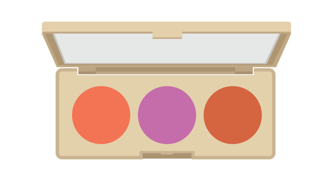 Minimal Makeup Blush Palette Flat Vector Illustration with Three Shades