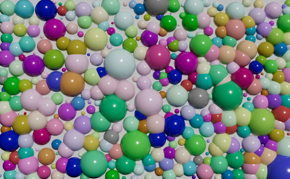 4K Colorful 3D Bubbles Background HD Modern Shiny Rainbow Ballons Wallpaper