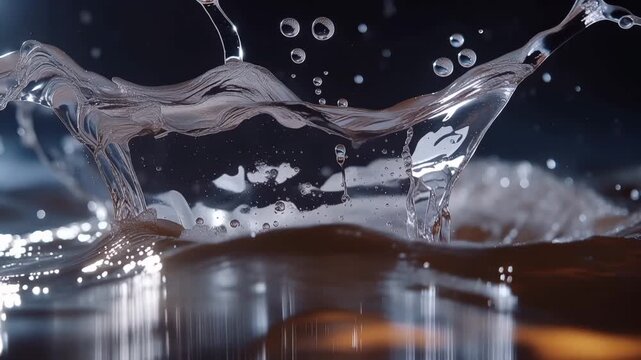 Close-up action captures a powerful jet created by concentrated water pressure, emphasizing cleaning strength, impact force, and maintenance technology. cinematic color correction, natural uneven