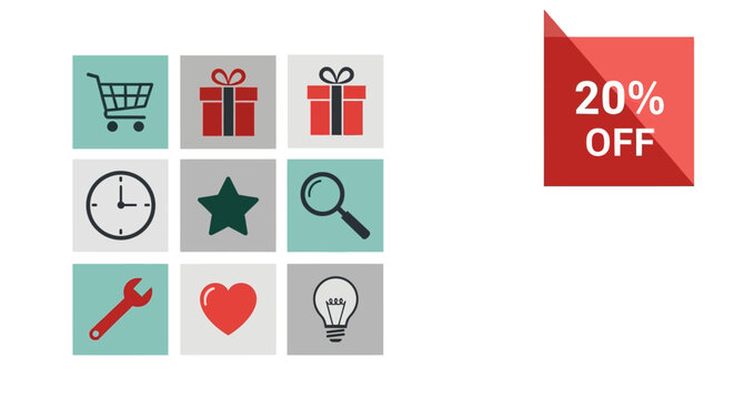 Discount Offer Icon Set Design.