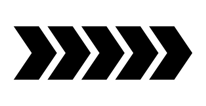 Black chevron arrow direction pattern isolated on transparent background