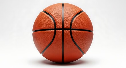 Fototapeta premium A close up view of a standard orange basketball with black panels