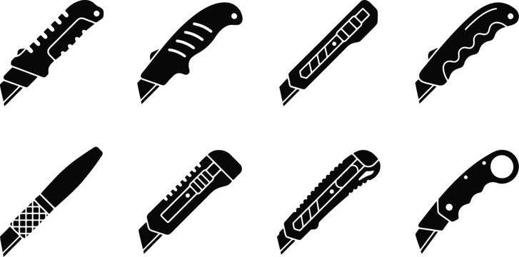 Assortment of Utility Knife Silhouettes rows