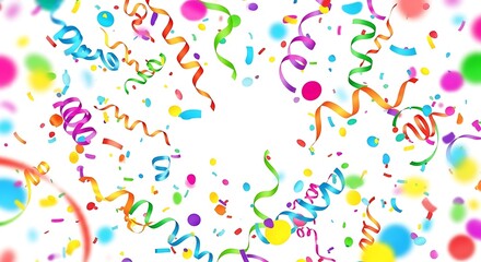Obraz premium Vibrant celebration background with colorful confetti and streamers