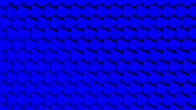 Abstract blue 3d rounded triangle pattern repetitive geometric shapes motion loop background texture