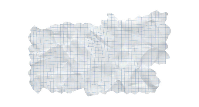 Paper piece rip with background torn square grid and school education collage vector. Isolated scrapbook blue with letter old template and illustration copybook checkered. Crumpled texture paper.