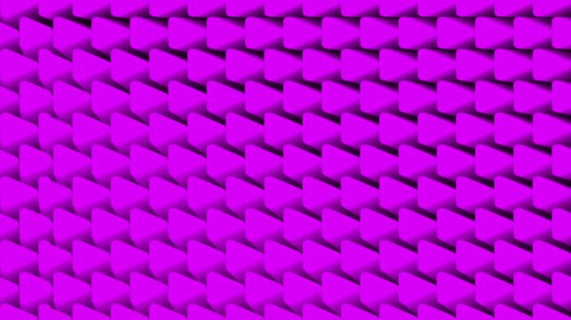 Abstract purple 3d rounded triangle pattern repetitive geometric shapes motion loop background texture