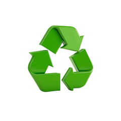 Obraz premium Green recycling symbol 3 d render isolated on a transparent background 2