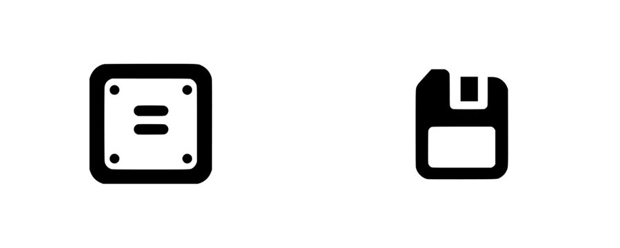 Vintage Tech: A Sleek, Black & White Vector Design of a Floppy Disk