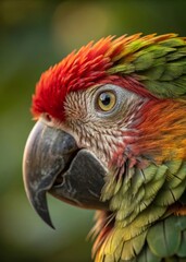 Obraz premium Exotic Parrot Macro Photography Colorful Plumage Beak Eye Detail Tropical Bird Wildlife Nature Shot