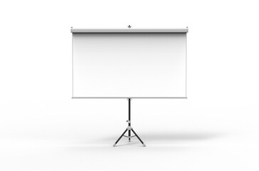 Obraz premium Presentation screen on tripod stand