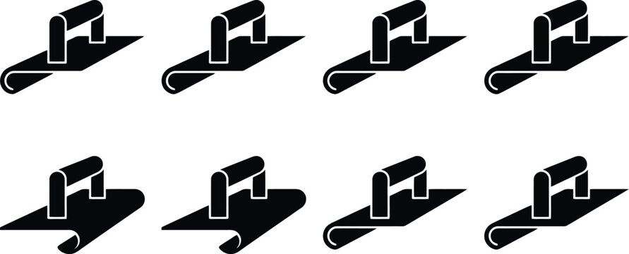 Trowel Icons Set concrete tool