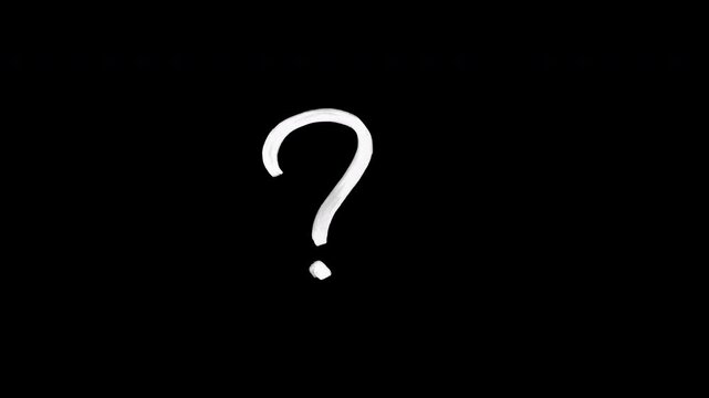 Hand drawn white question mark