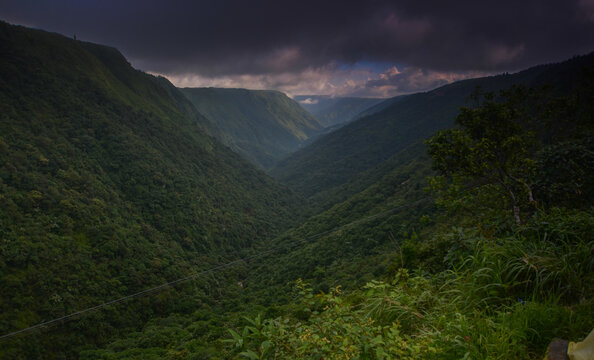 landscape from cherrapunjee, meghalaya a place for waterfalls, springs and meadows