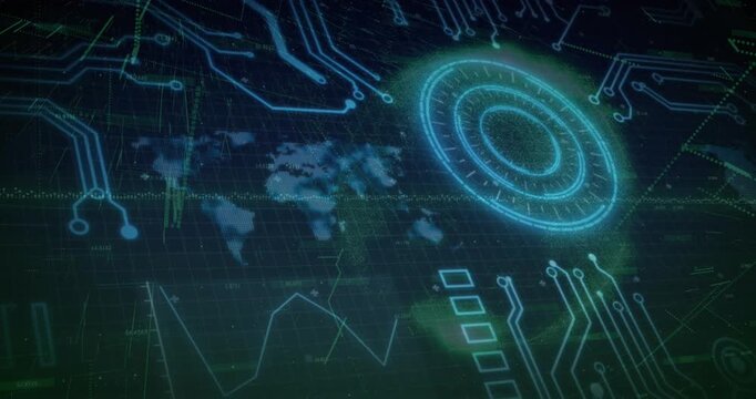 On start holo data UI animating, HUD popping, traces extending, graphs rising, showing live data