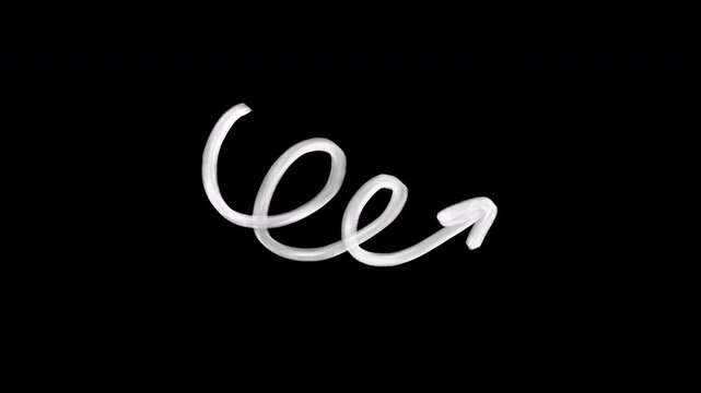 Hand drawn white spiral arrow