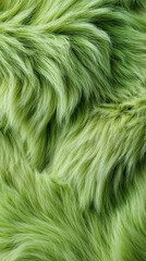 Obraz premium Soft green fur texture background with flowing strands, eco aesthetic abstract natural pattern