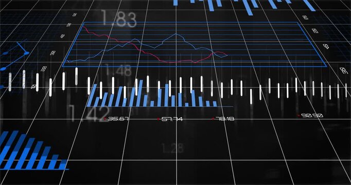 Streaming feed driving dashboard updating charts on dark grid, showing pies donut bars white ticks