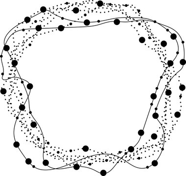 Circular shapes formed by dotted distributions creating varied ring density patterns