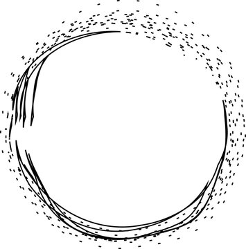 Circular ring with grain dot distribution forming continuous contour loop