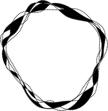 Circular frame with layered ribbon paths forming loop contour structure