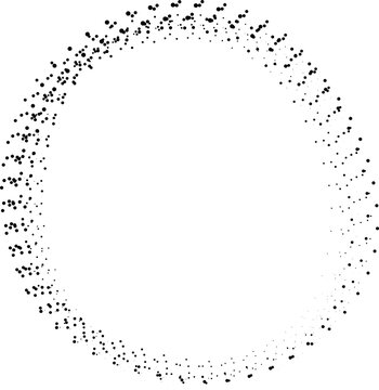 Circular frame texture formed by scribble dots creating dense contour loop