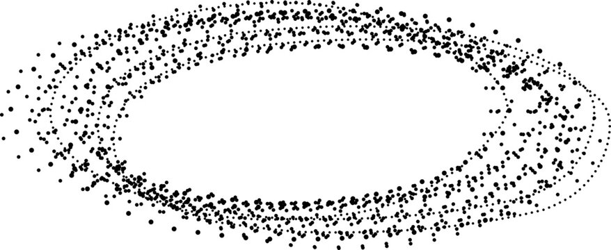 Oval frame with dotted ellipse paths forming continuous contour loops