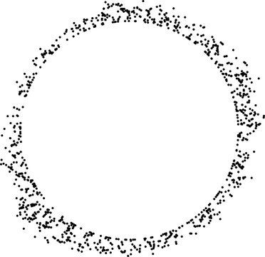 Circular frame with soft dotted distribution forming smooth contour loop