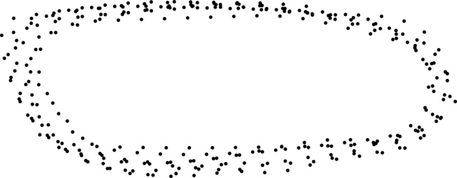 Oval ring with soft dotted paths forming continuous contour loop structure