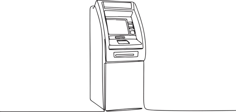 Single line sketch of an ATM machine automated teller machine