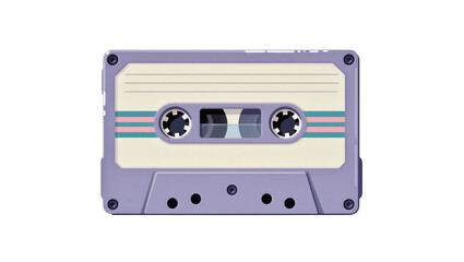 Obraz premium Isolated Retro Audio Cassette Tape Music Recording Device Vintage Sound Storage Object