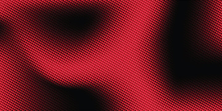 Red and black geometric background with small diamond relief texture. Flowing shadow wave, minimal modern tech backdrop