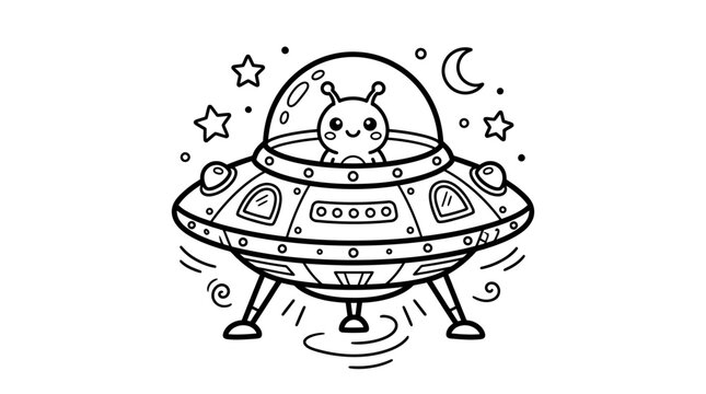 Cat Sitting in a UFO Spaceship.