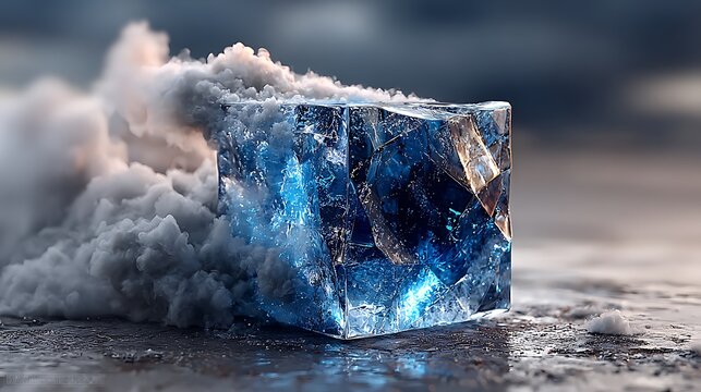 Shattered Ice Block 3d Frozen Explosion images