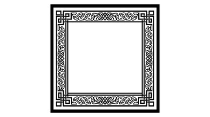 Obraz premium Ornate rectangular border design featuring intricate patterns and empty center space for customization